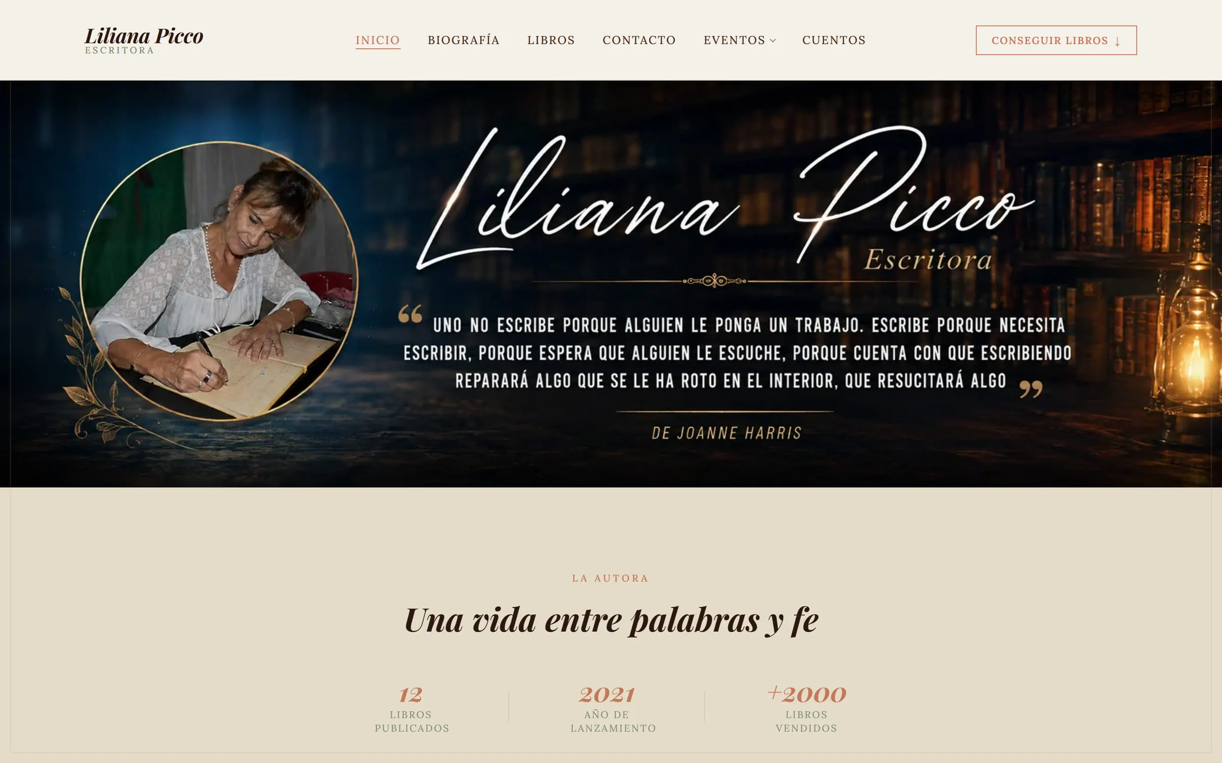 Portada del sitio de Liliana Picco