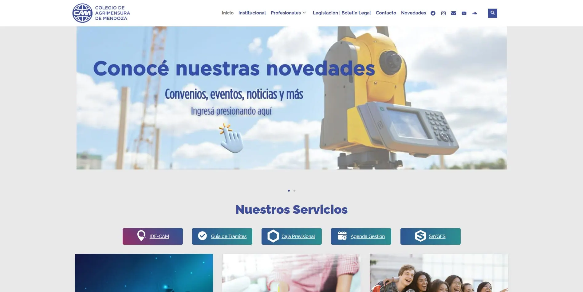 Portada del Colegio de Agrimensura de Mendoza