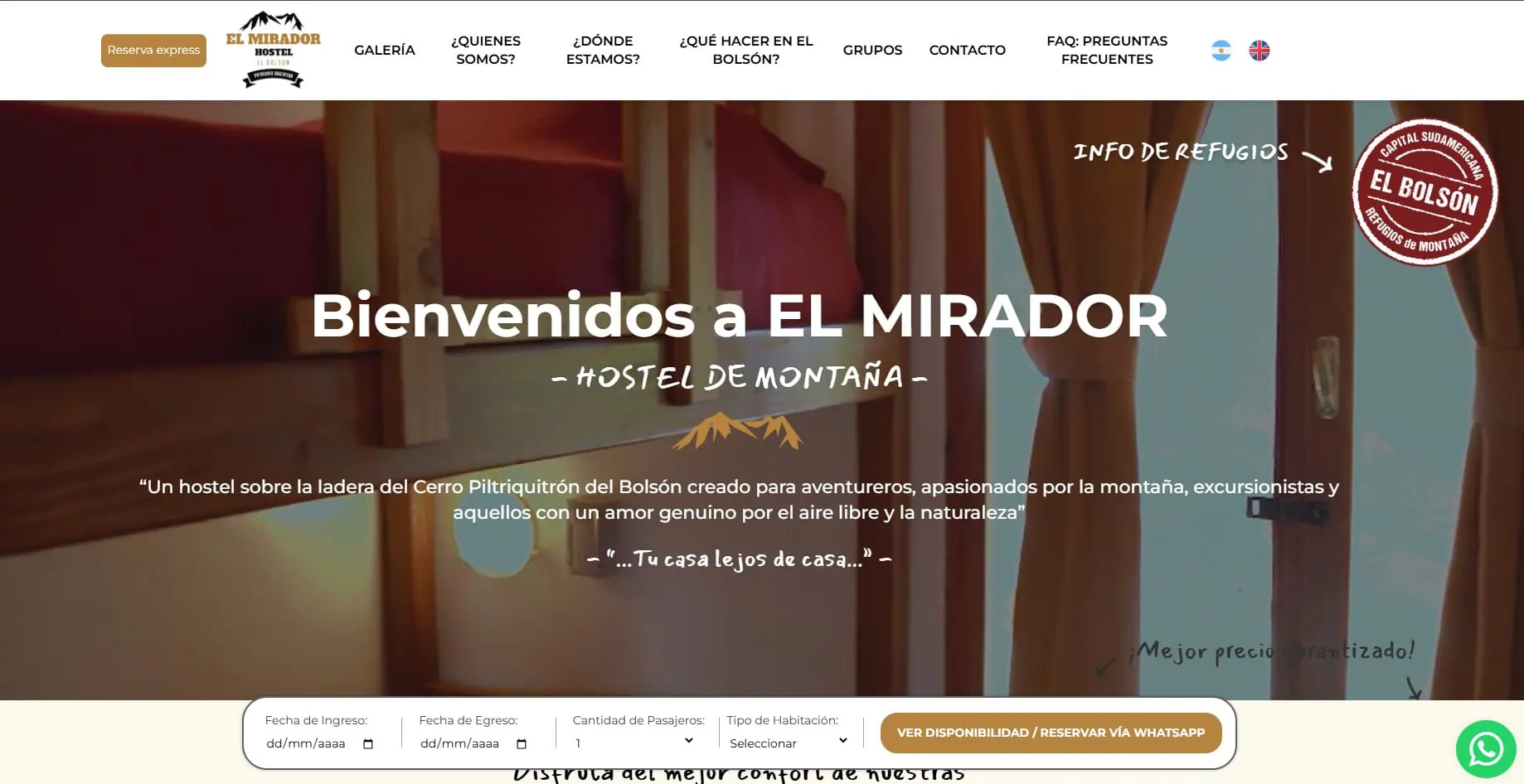 Portada de Hostel El Mirador