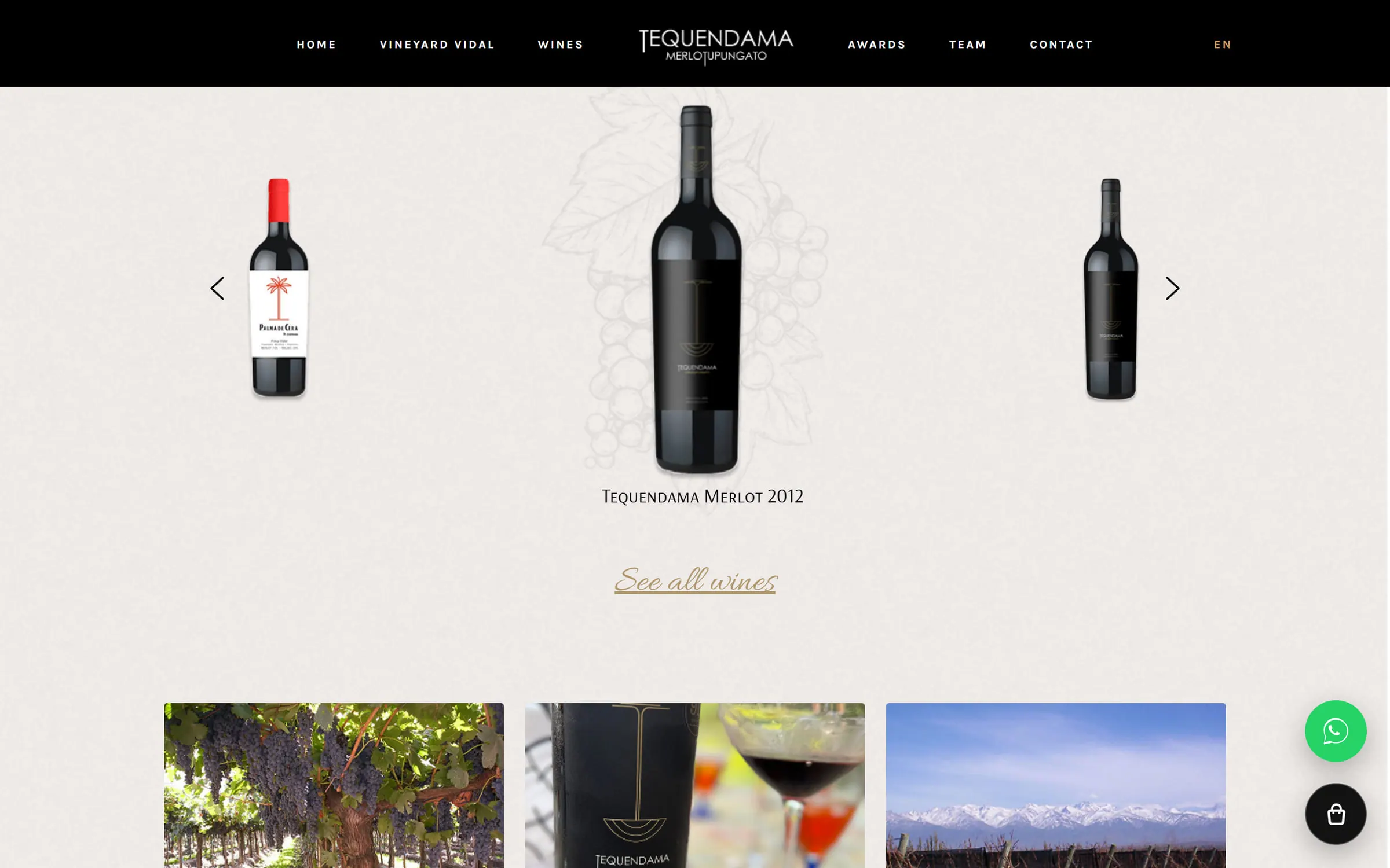 Selector de vinos de Tequendama