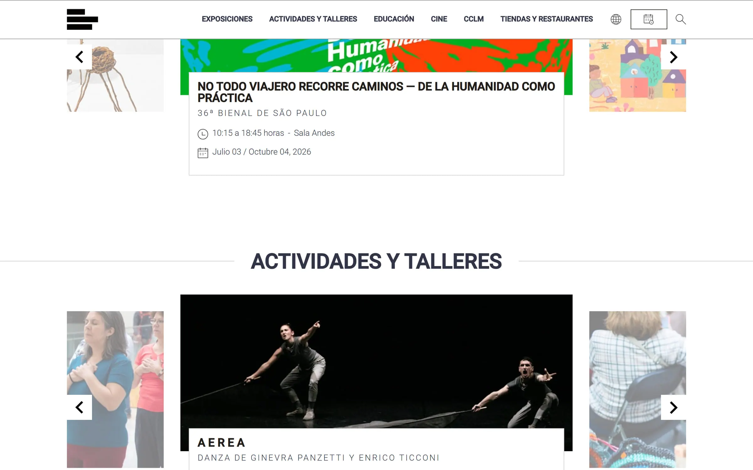 Sección de actividades y talleres
