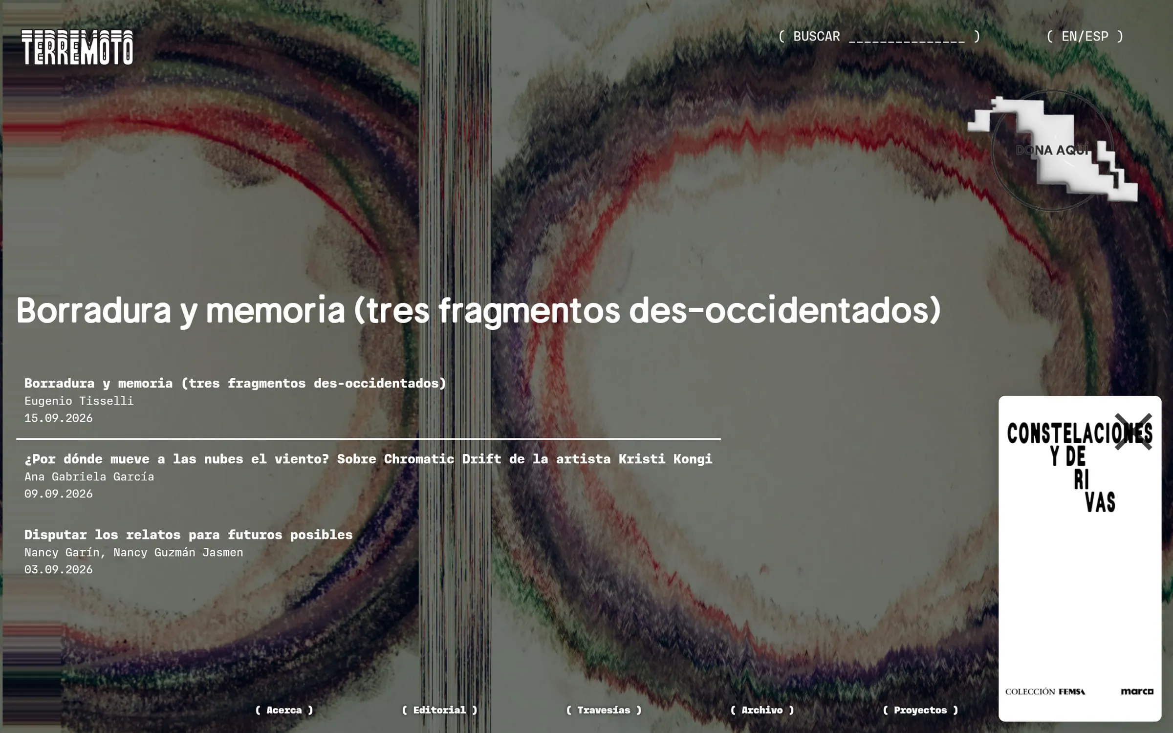 Otra nota destacada en la portada de Terremoto